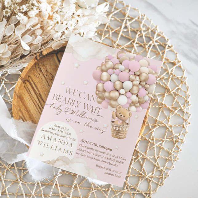 Invitation On peut attendre le Baby shower des filles (Créateur téléchargé)