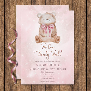 Invitation On peut attendre le Baby shower des filles