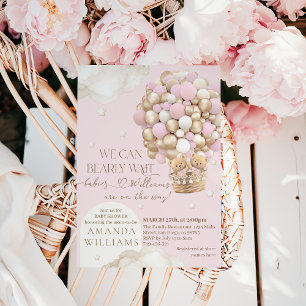 Invitation On peut attendre le Baby shower des filles jumelle