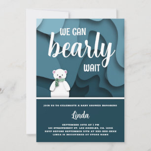 Invitation On peut attendre le Baby shower d'hiver de garçon