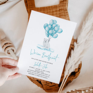 Invitation On peut attendre le Baby shower d'hiver de l'ours