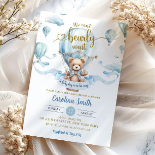 Invitation On Peut Attendre Le Baby shower D'Ours À Ballons D