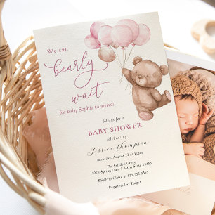 Invitation On Peut Attendre Le Baby shower D'Ours En Teddy Ro