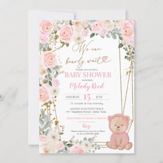 Invitation On Peut Attendre Le Baby shower D'Ours En Teddy Ro