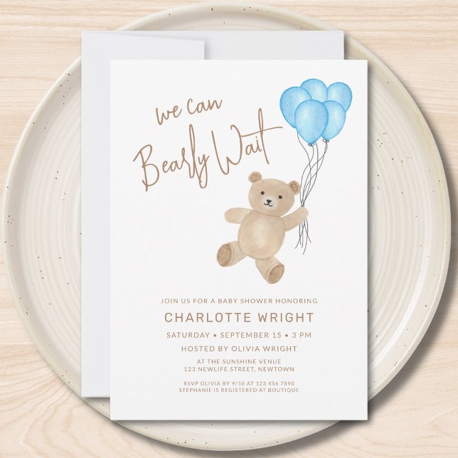 Invitation On peut attendre le Baby shower du garçon (Créateur téléchargé)