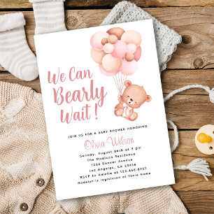 Invitation On Peut Attendre Le Script Baby shower Fille