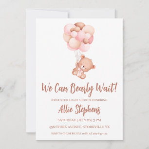Invitation On peut attendre l'invitation Baby shower fille