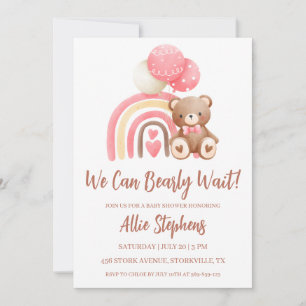 Invitation On peut attendre l'invitation Baby shower fille