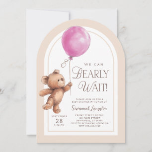 Invitation On peut attendre l'invitation Baby shower fille