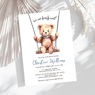 Invitation On peut attendre l'invitation Baby shower garçon