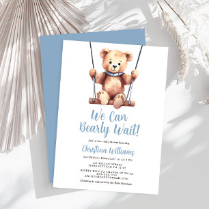 Invitation On peut attendre l'invitation Baby shower garçon