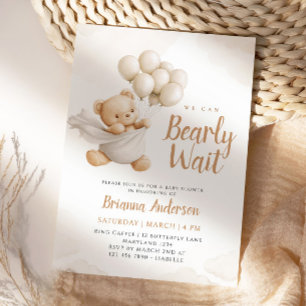 Invitation On peut attendre l'invitation Brown du Baby shower