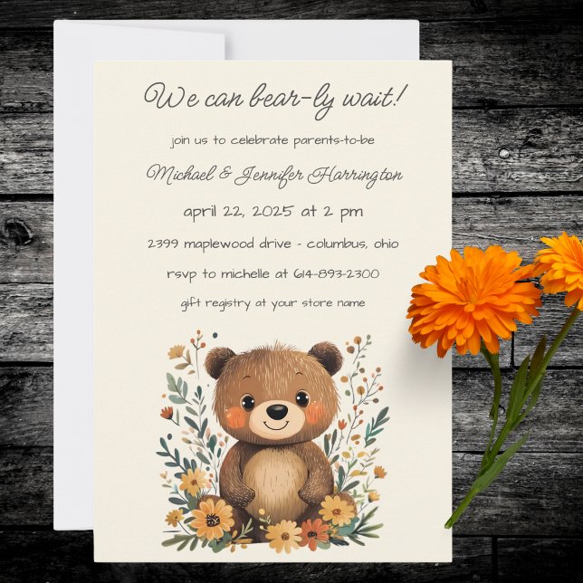 Invitation On peut attendre l'invitation du Baby shower Boho (Créateur téléchargé)