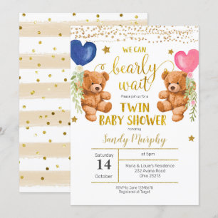 Invitation On peut attendre l'invitation du Baby shower jumea