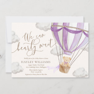Invitation On peut attendre l'invitation du Baby shower Lilac