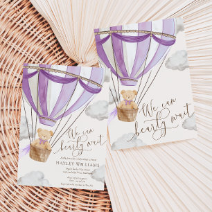 Invitation On peut attendre l'invitation du Baby shower Lilac