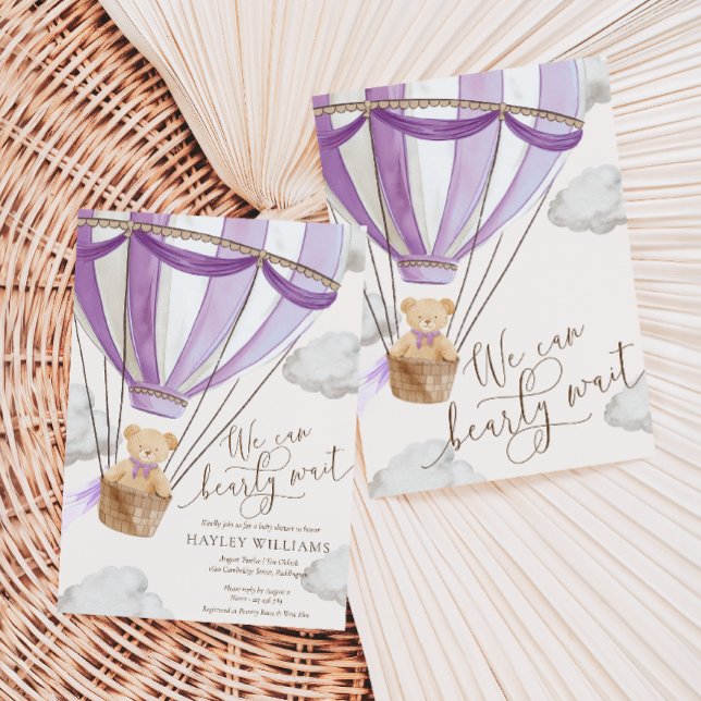 Invitation On peut attendre l'invitation du Baby shower Lilac (Créateur téléchargé)