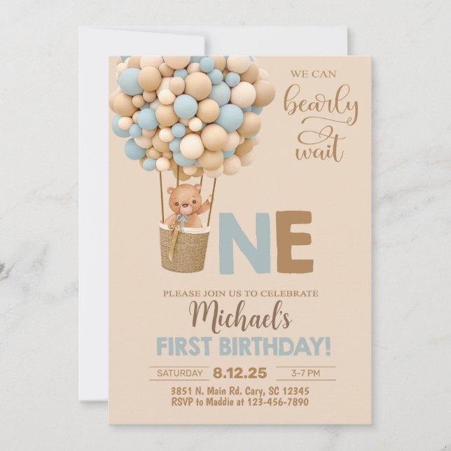 Invitation On peut attendre l'invitation du garçon 1er annive (Devant)