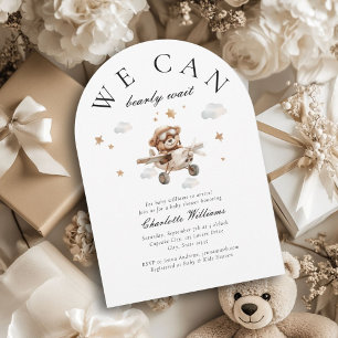 Invitation On Peut Attendre ! Ours et avion en peluche