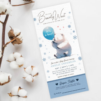 Invitation On peut attendre prématurément Boy Baby shower tom