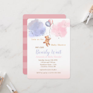 Invitation On Peut Attendre Teddy Bear Baby shower