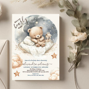 Invitation On Peut Attendre Teddy Bear Baby shower
