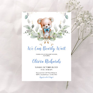 Invitation On Peut Attendre Teddy Bear Baby shower