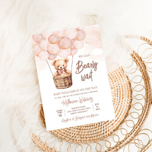 Invitation On Peut Attendre Teddy Bear Baby shower