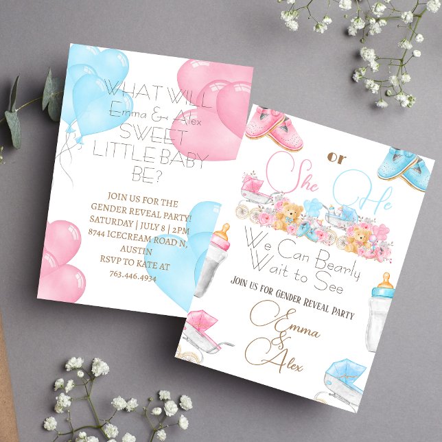 Invitation On peut attendre | Thème de l'ours Révélation du g (Créateur téléchargé)