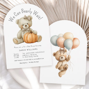 Invitation On peut attendre un Baby shower fille Citrouille m