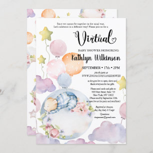Invitation On peut attendre un garçon ours Baby shower virtue