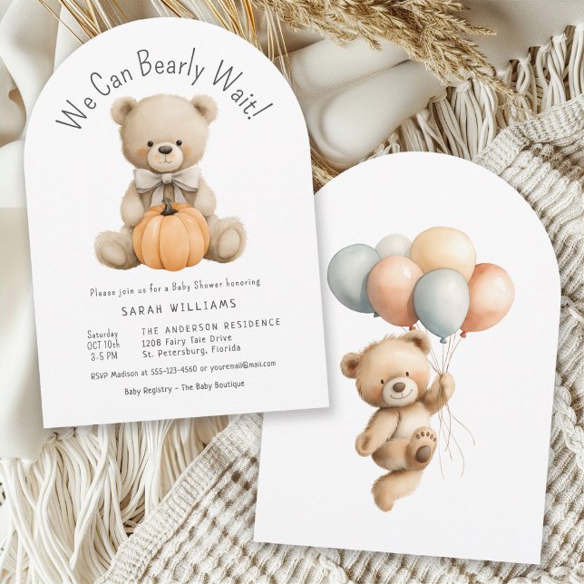 Invitation On peut attendre un joli Baby shower de garçon Cit (Available in both printed and instant download digital formats.)