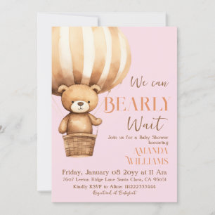 Invitation On peut se lasser attendre l'ours Baby shower fill