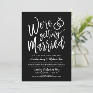 Invitation On se marie Mariage après la fête Noir