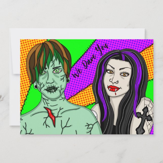 Invitation On vous défie | Fête d'Halloween (Devant)