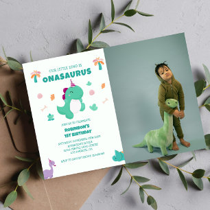 Invitation Onasaurus Little Dinosaur 1er anniversaire Photo