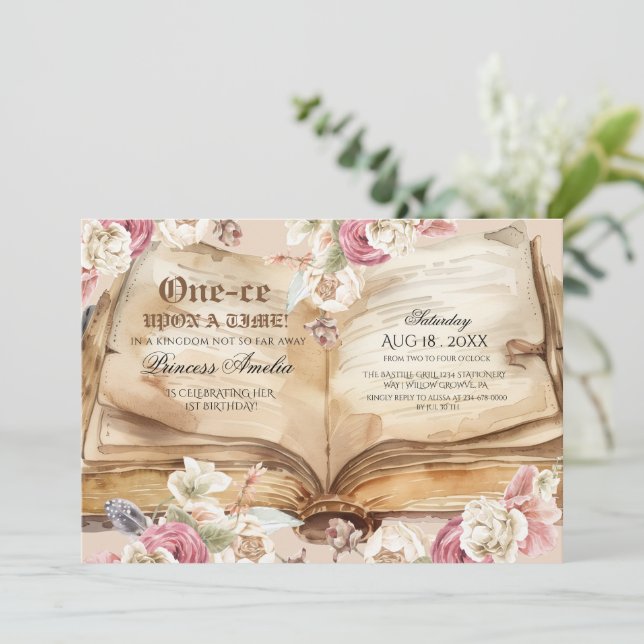 Invitation Once Upon A Time 1st Birthday Party (Debout devant)