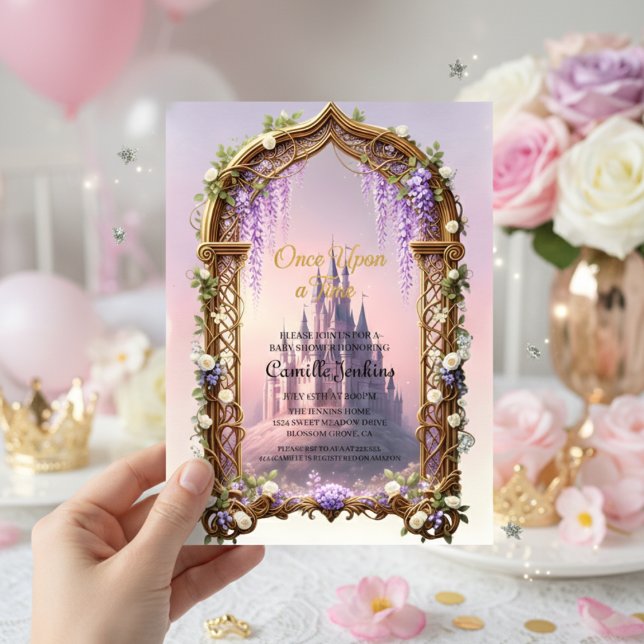 Invitation once upon a time fairytale magical royal pink (Créateur téléchargé)