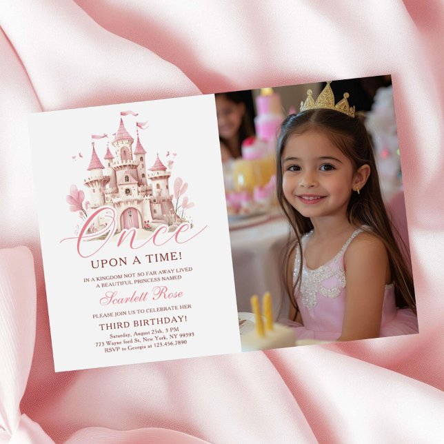 Invitation Once Upon a Time Princess Castle Birthday Photo (Créateur téléchargé)
