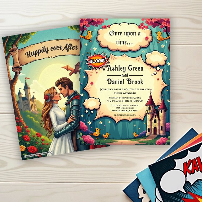 Invitation Once Upon A Time Woodland Castle Fairytale Wedding (Créateur téléchargé)