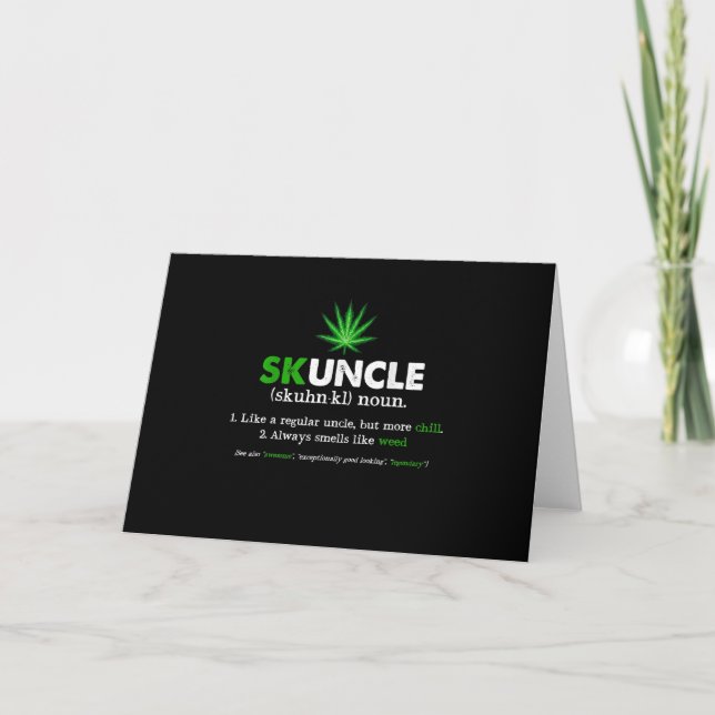 Invitation Oncle amateur de Skuncle Weed Fumeur Drôle  (Devant)