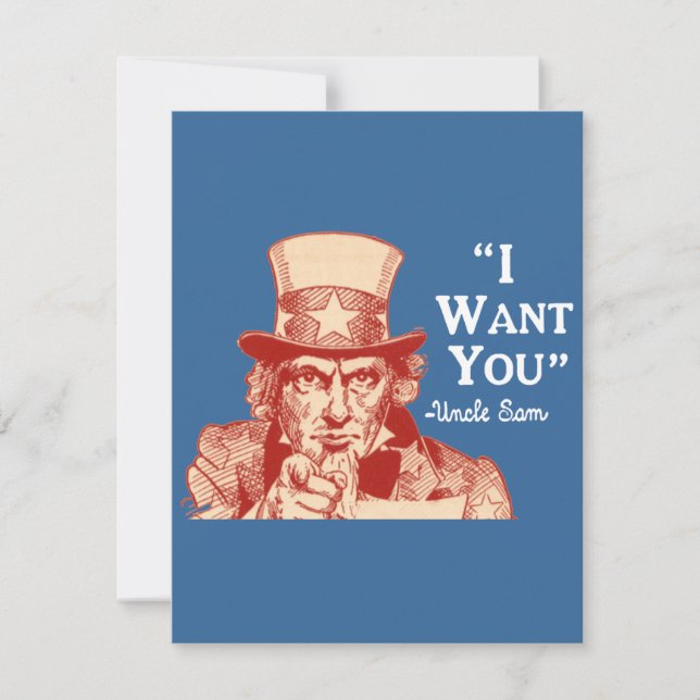 Invitation Oncle Sam l'indépendance 4 juillet rouge antique (Devant)