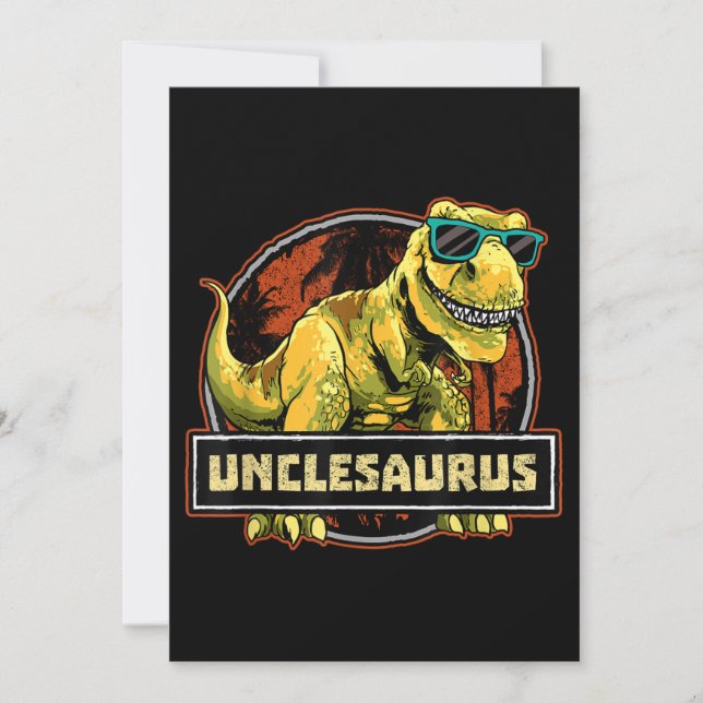 Invitation Oncleasaurus T rex Oncle Saurus Dinosaure (Devant)