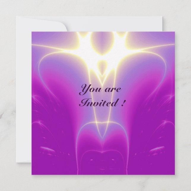 Invitation ONDES LUMINEUSES ,Rose,Fuchsia,,Violet,Blanc (Devant)
