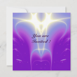 Invitation ONDES LUMINEUSES ,Rose,Violet,Blanc