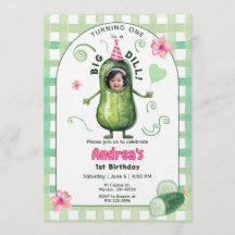 One Big Dill Pickle First Birthday Pink Photo