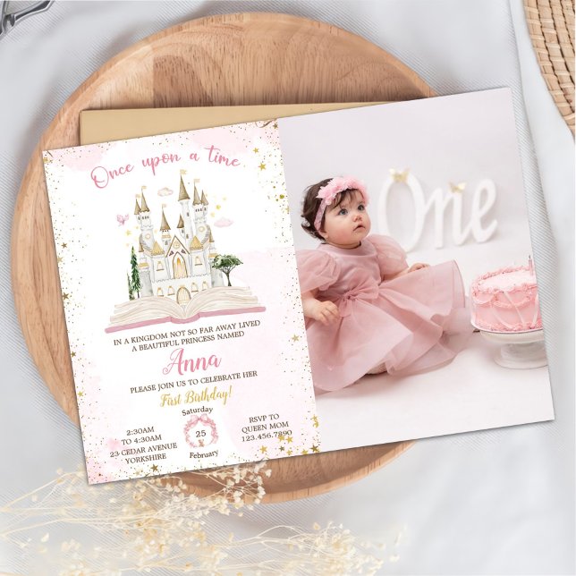 Invitation One-ce Upon A Time Princess 1st Party Photo Invita (Créateur téléchargé)