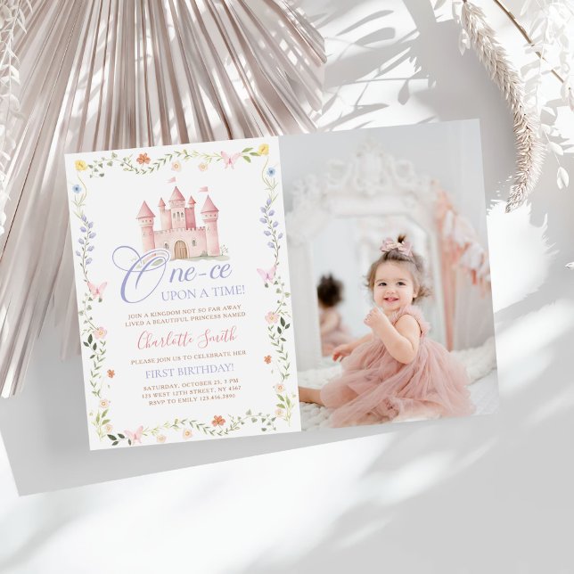 Invitation One-ce Upon A Time Princess Castle Birthday Photo (Créateur téléchargé)