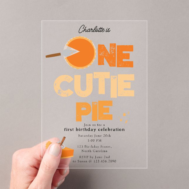 Invitation One Cutie Pie 1er Premier Anniversaire  (In situ (ordinateur de poche))