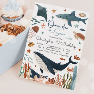 Invitation One der the Sea Whale Shark Sea Life 1er anniversa